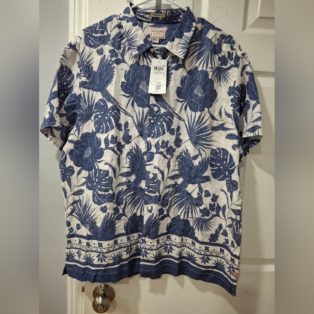 Men's Blue Floral Shirt